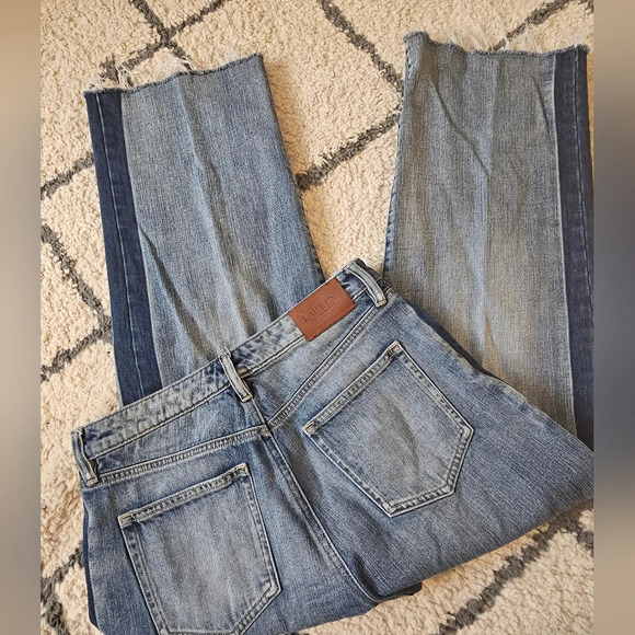 Lauren by Ralph Lauren wide leg denim ankle length with strip detail size 6 - Picture 5 of 7